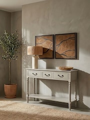 Interiors by Premier Grey Heritage 3 Drawer Putty Console Table - Image 2 of 6