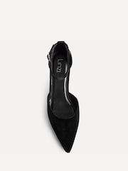 Linzi Black Velvet Manifest Closed Back Court Heel Shoes - Image 4 of 5