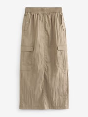 Khaki Green Lightweight Cargo Midi Skirt - Image 5 of 6