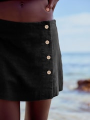 Black Linen Blend Skort - Image 4 of 6