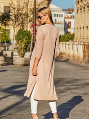 Sosandar Blush Metallic Super Sparkly Longline Cardigan - Image 2 of 4