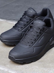 Skechers Black Mens Standard Fit Uno Trainers - Image 1 of 6