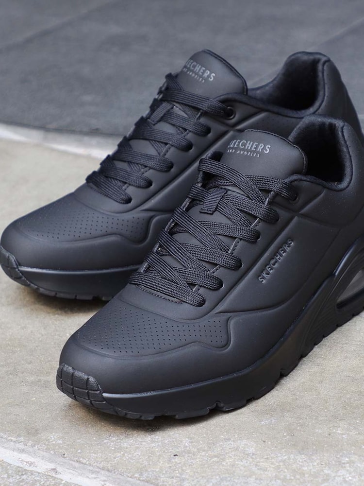 Skechers Black Mens Standard Fit Uno Trainers - Image 1 of 6