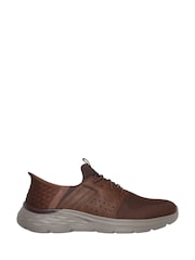 Skechers Brown Garner Newick Slip In Trainers - Image 1 of 6