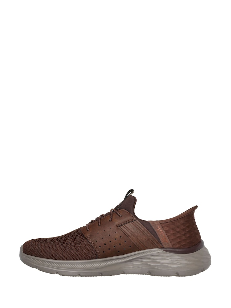 Skechers Brown Garner Newick Slip In Trainers - Image 3 of 6