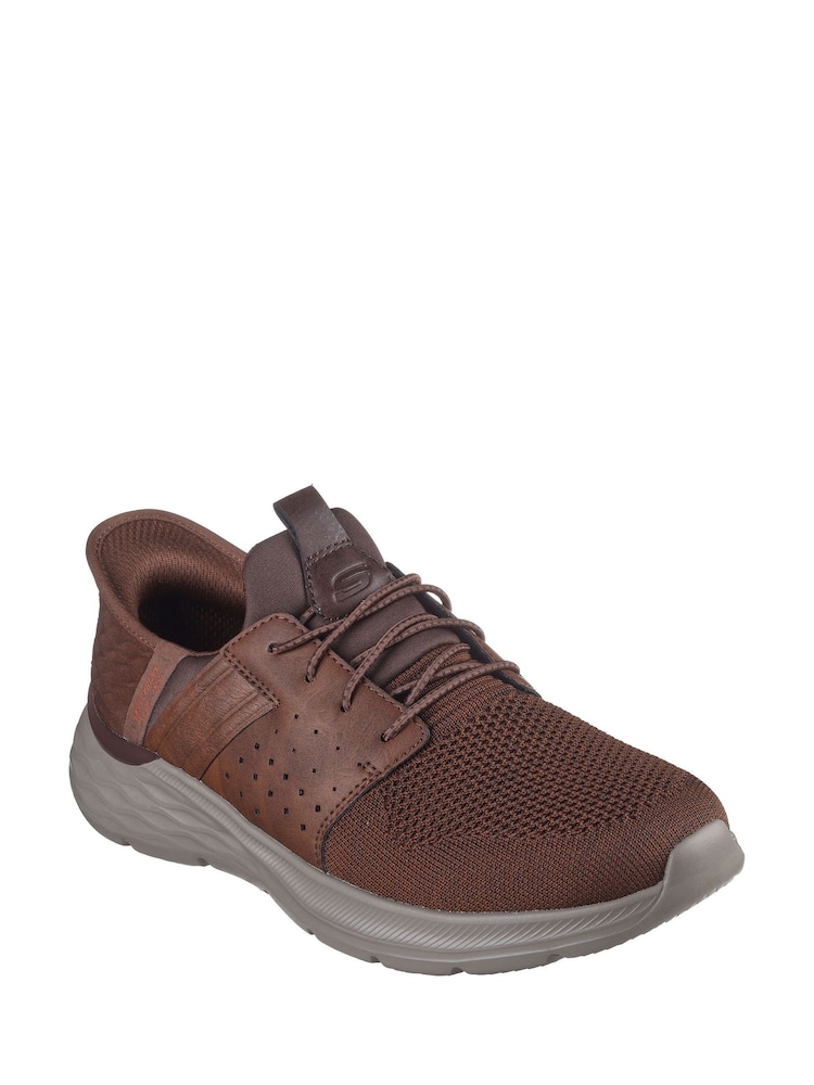 Skechers Brown Garner Newick Slip In Trainers - Image 4 of 6