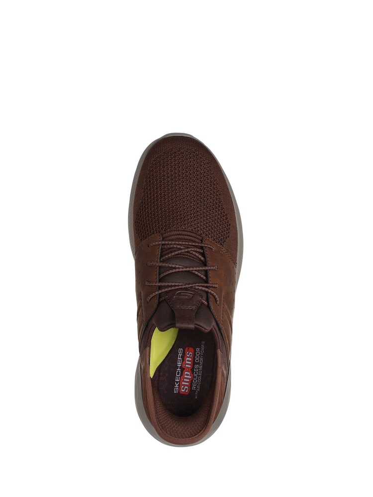 Skechers Brown Garner Newick Slip In Trainers - Image 5 of 6