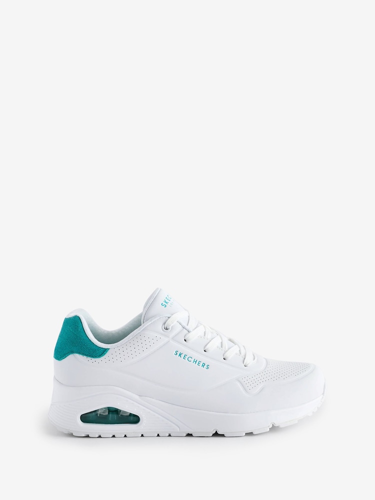 Skechers White UNO Lace-Up Trainers - Image 1 of 6 Skechers White UNO Lace-Up Trainers - Image 1 of 6