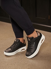 Skechers Black Womens Uno Court Trainers - Image 1 of 7