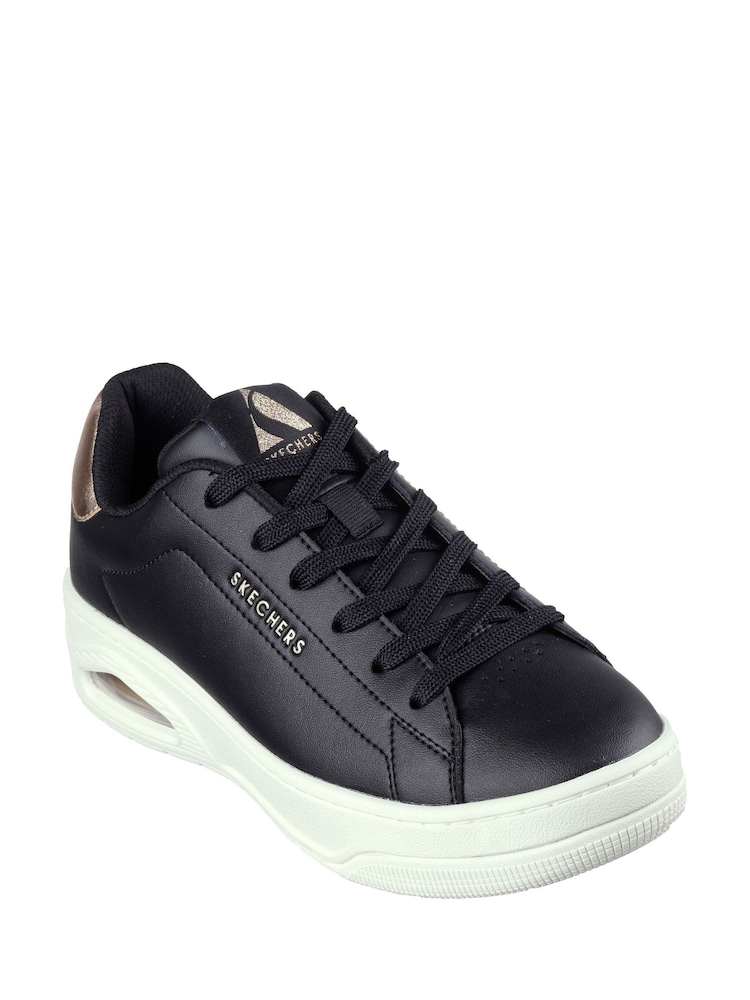 Skechers Black Womens Uno Court Trainers - Image 5 of 7