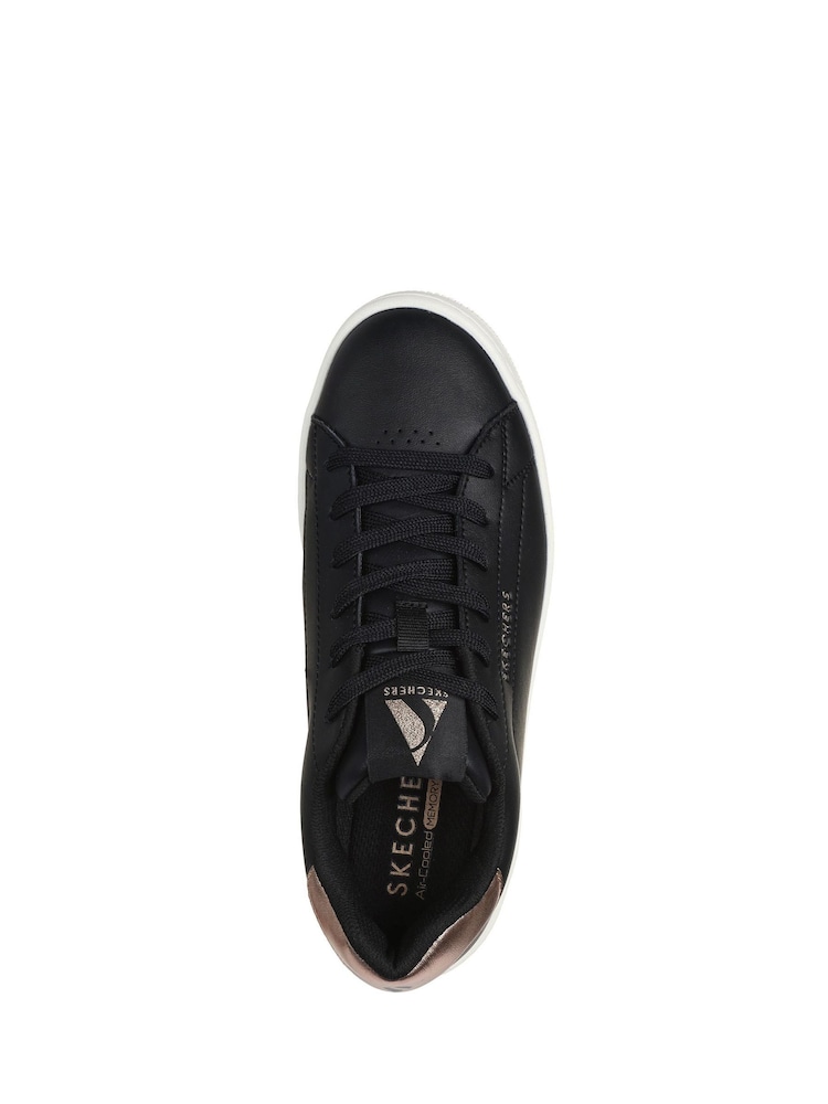 Skechers Black Womens Uno Court Trainers - Image 6 of 7