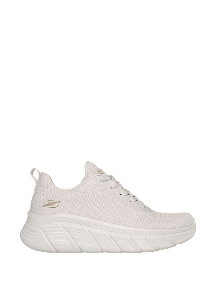 Skechers Cream Womens Bobs B Flex Hi Flying Trainers - Image 1 of 4