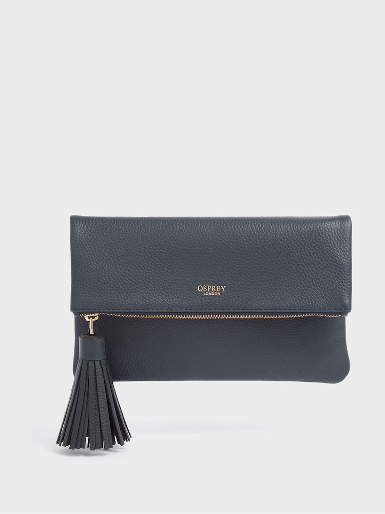 Blau - Osprey London The Bexley Leather Clutch - Bild 1 von 4 Blau - Osprey London The Bexley Leather Clutch - Bild 1 von 4