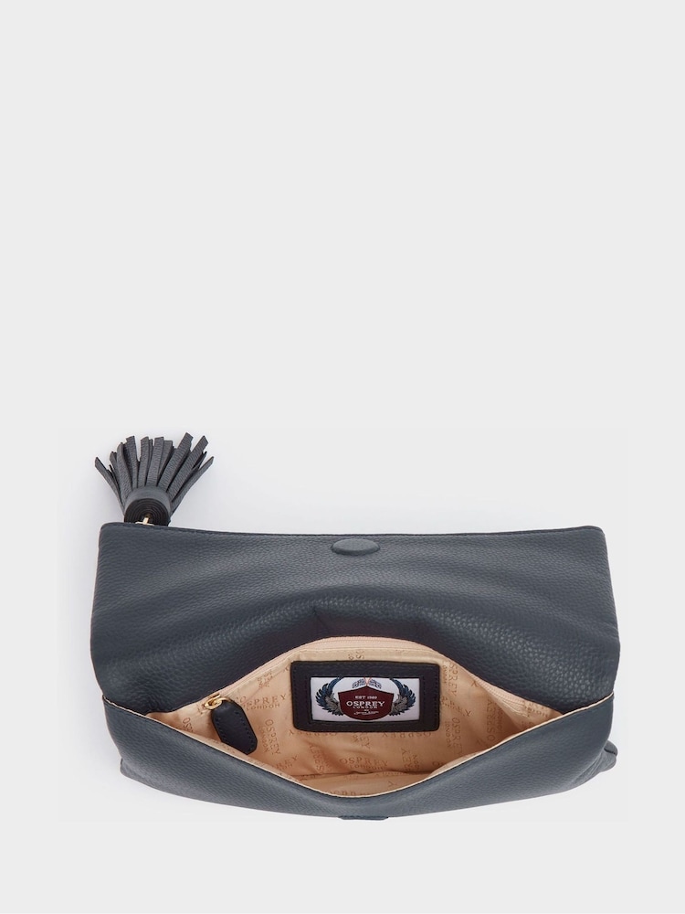 Синий - Кожаный клатч Osprey London The Bexley - Изображение 2 из 4
