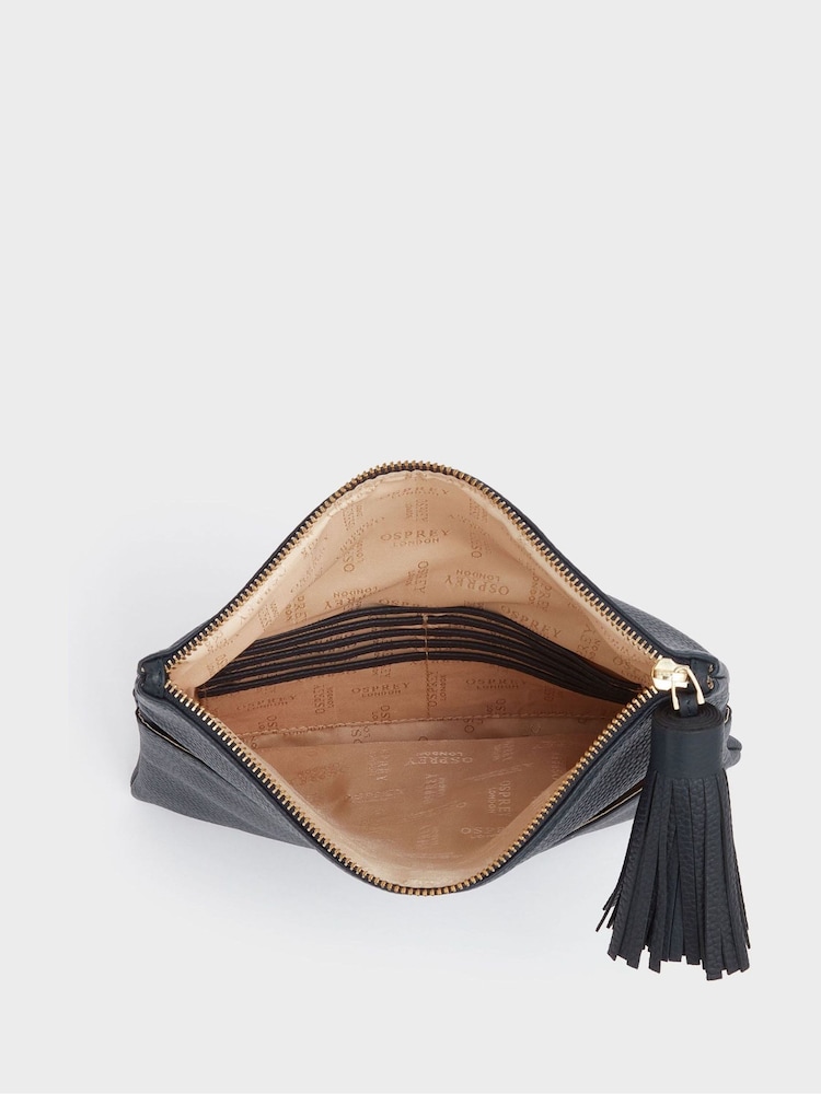 Blau - Osprey London The Bexley Leather Clutch - Bild 4 von 4 Blau - Osprey London The Bexley Leather Clutch - Bild 4 von 4