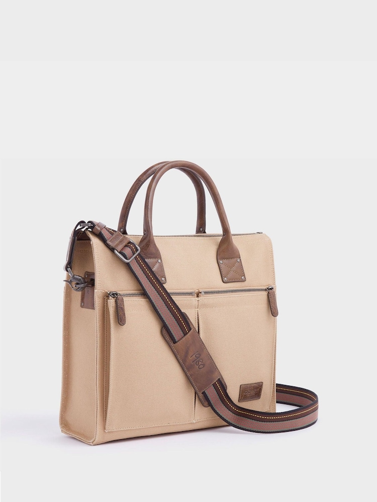OSPREY LONDON The Maverick Canvas & Leather Workbag with Washbag - Image 2 of 7