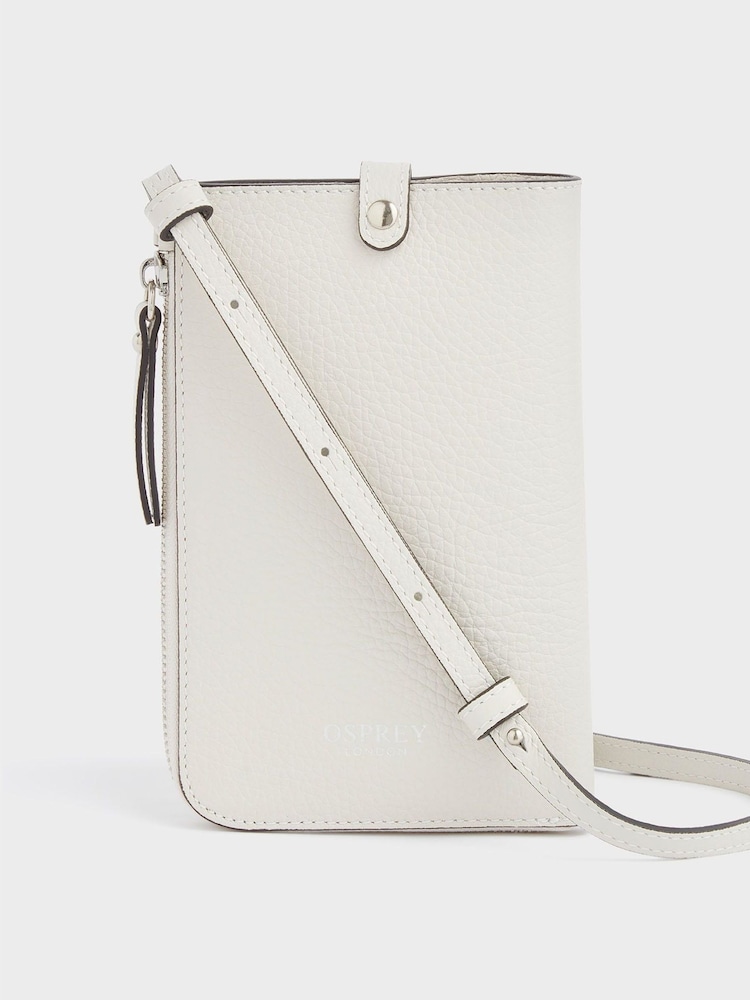 Osprey London The Electra Italian Leather Lanyard Phone White Bag - Image 1 of 4