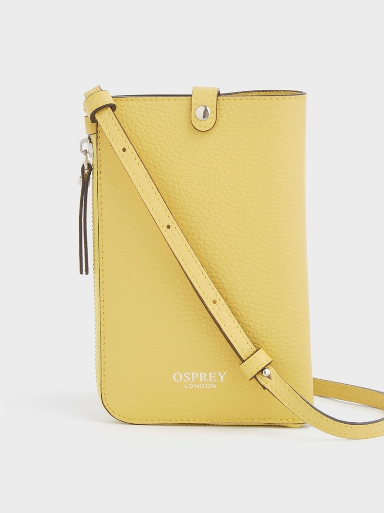 Amarillo - Bolso para teléfono con cordón de cuero italiano Electra de Osprey London - Imagen 1 de 5 Amarillo - Bolso para teléfono con cordón de cuero italiano Electra de Osprey London - Imagen 1 de 5