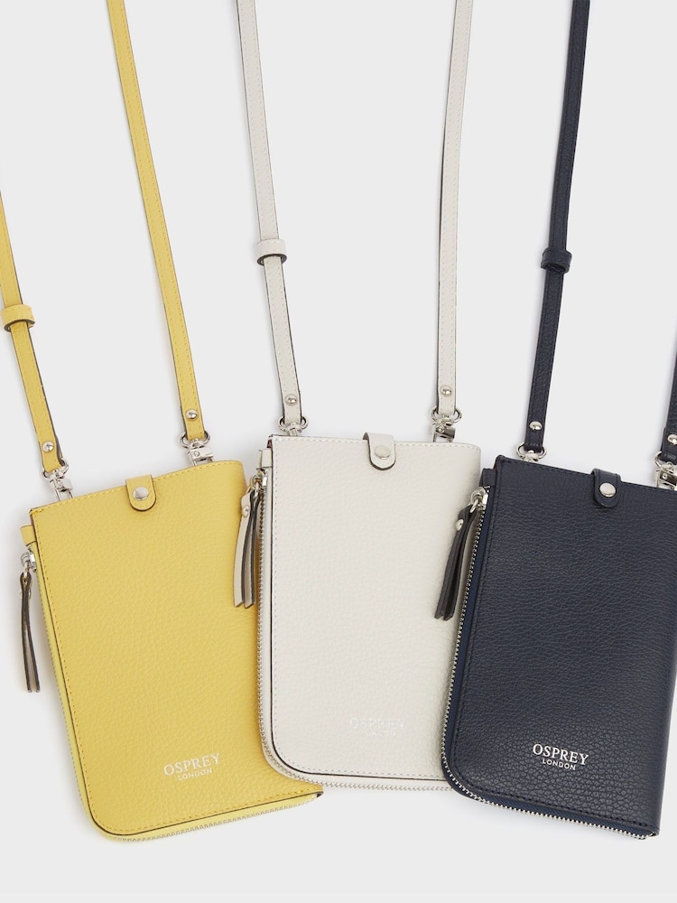 Amarillo - Bolso para teléfono con cordón de cuero italiano Electra de Osprey London - Imagen 5 de 5 Amarillo - Bolso para teléfono con cordón de cuero italiano Electra de Osprey London - Imagen 5 de 5