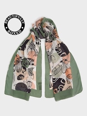 OSPREY LONDON Natural The Meadow Boxed 100% Cotton Scarf - Image 1 of 4