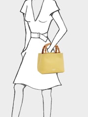 OSPREY LONDON Yellow The Mini Clio Italian Leather Grab Bag - Image 4 of 4