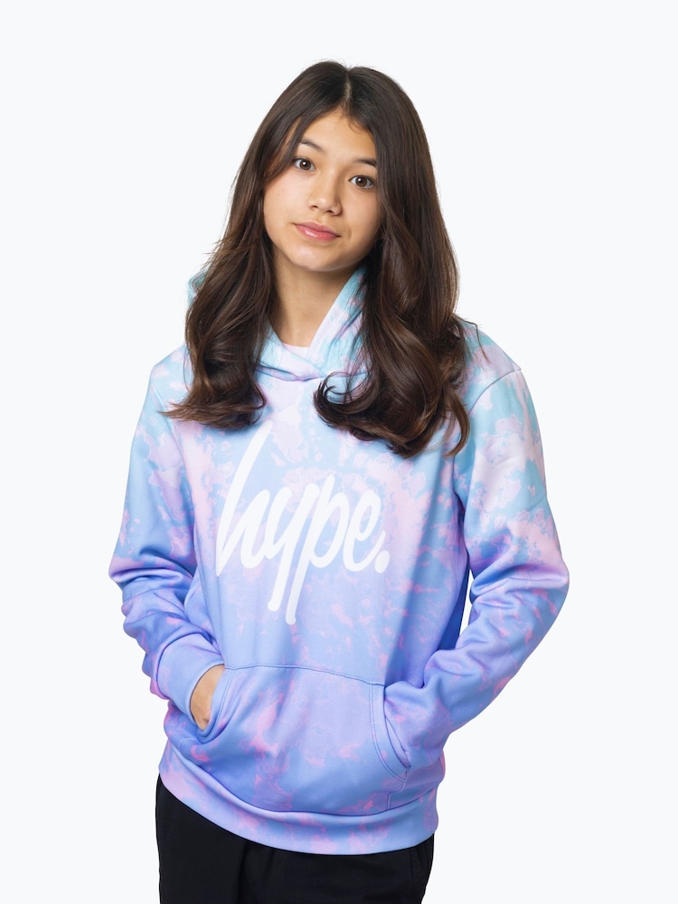Hype. Girls Purple Pastel Tie Dye Hoodie - Image 1 of 7