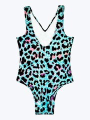 Hype. Girls Multi Ice Leopard Black Swimsuit - Image 3 of 3