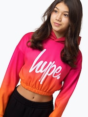 Hype. Mädchen Kapuzensweatshirt mit verblasstem Design, Orange - Bild 3 von 7