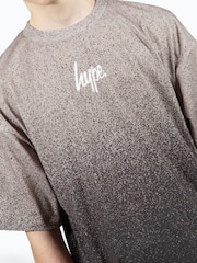 Hype. Boys Multi Speckle Fade Small Script Brown T-Shirt - Image 5 of 8