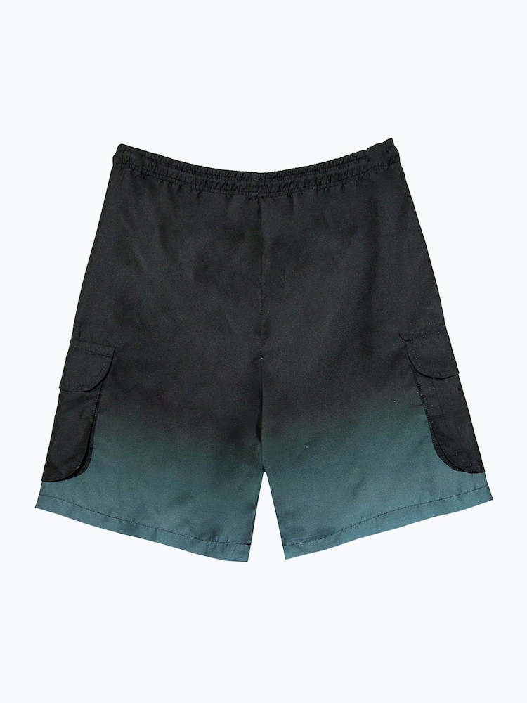 Hype. Kids Multi Gradient Fade Cargo Swim Black Shorts - Image 1 of 4 Hype. Kids Multi Gradient Fade Cargo Swim Black Shorts - Image 1 of 4