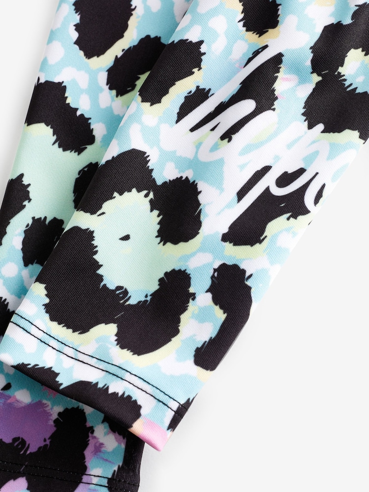 Hype. Girls Multi Ice Leopard Black Leggings - Image 3 of 3