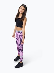 Hype. Kids Pink Swirl Heart Leggings - Image 4 of 9
