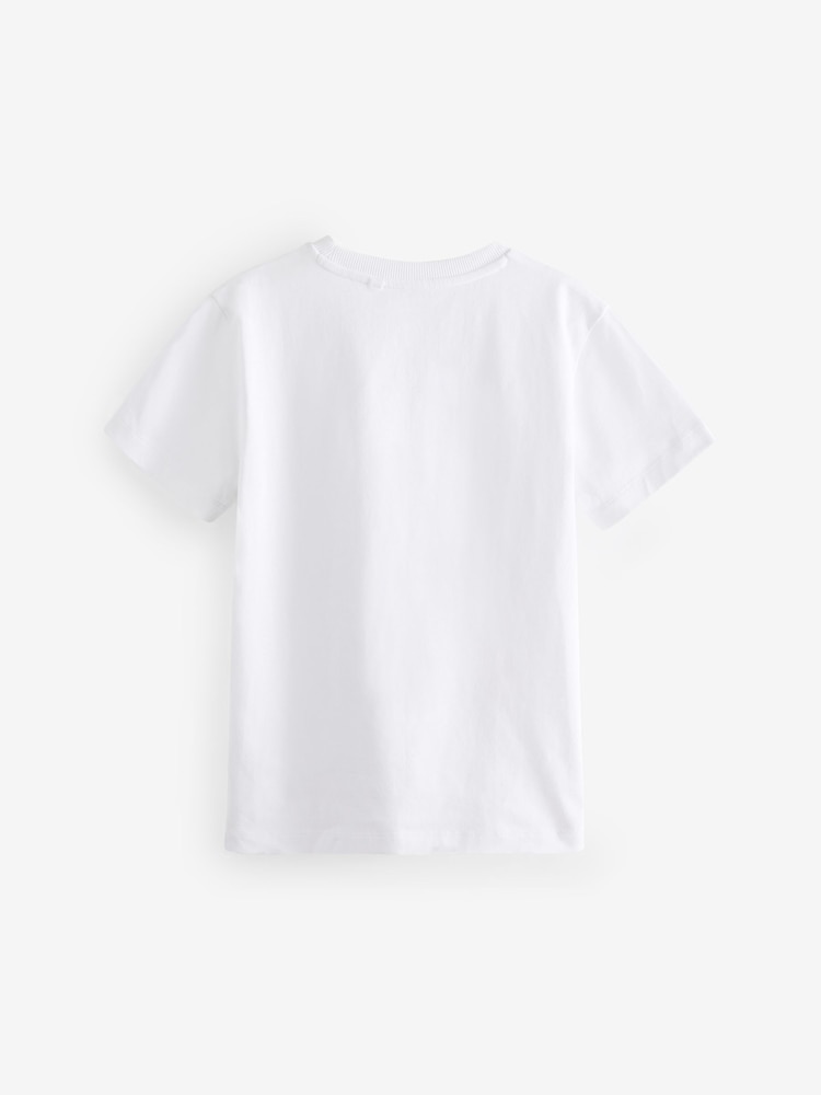 White Drippy Football 100% Cotton Short Sleeve Graphic T-Shirt (3-16yrs) - Image 2 of 3