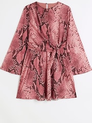 River Island Pink Knot Front Overlay Mini Dress - Image 5 of 6