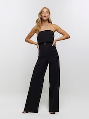 River Island Black Blazer Bandeau Jumpsuit - Image 1 of 6