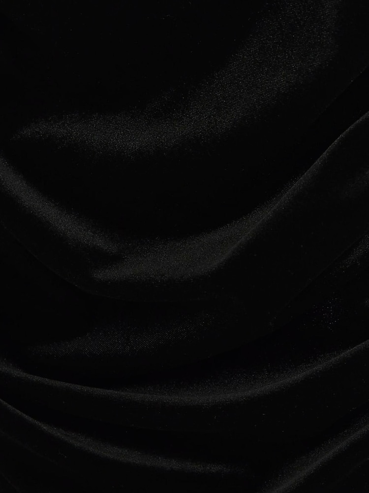 River Island Black Velvet Ruched Jersey Mini Dress - Image 6 of 6