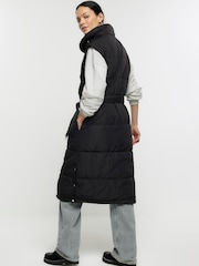 River Island Black Long Line Padded Gilet - Image 2 of 5