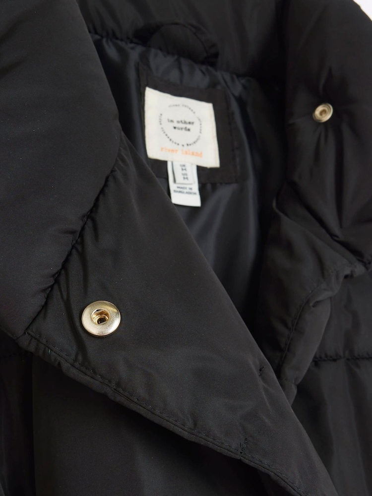 River Island Black Long Line Padded Gilet - Image 5 of 5