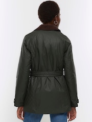 River Island Green Heritage Waxed Cotton Coat - Image 2 of 4