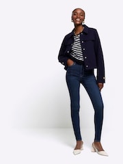Blugi skinny cu talie înaltă și efect de sculptare River Island - Imaginea 1 din 6