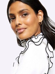 River Island Cream Frill Sleeve Jumper - Image 4 of 6