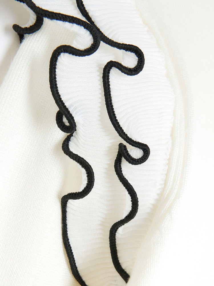 River Island Cream Frill Sleeve Jumper - Image 6 of 6