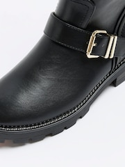 River Island Black Buckle Biker Boots - Image 5 of 6