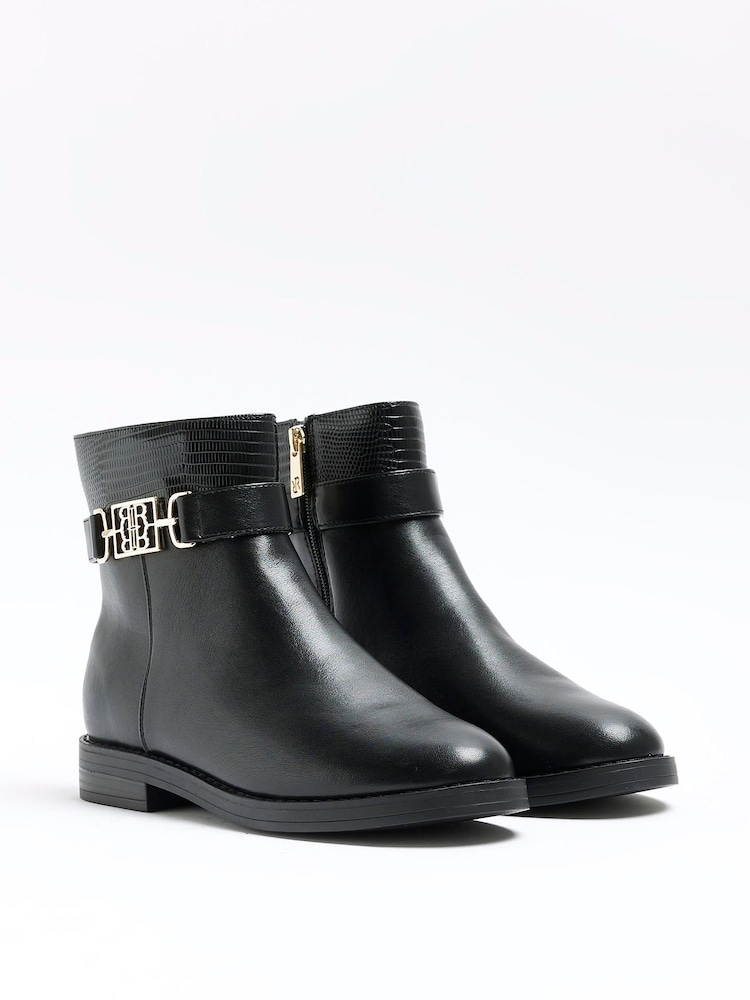 River Island Black Riding Ankle Boots - Image 2 of 6 River Island Black Riding Ankle Boots - Image 2 of 6
