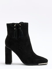 River Island Black Lace Up Corset Boots - Image 1 of 6