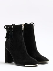 River Island Black Lace Up Corset Boots - Image 2 of 6