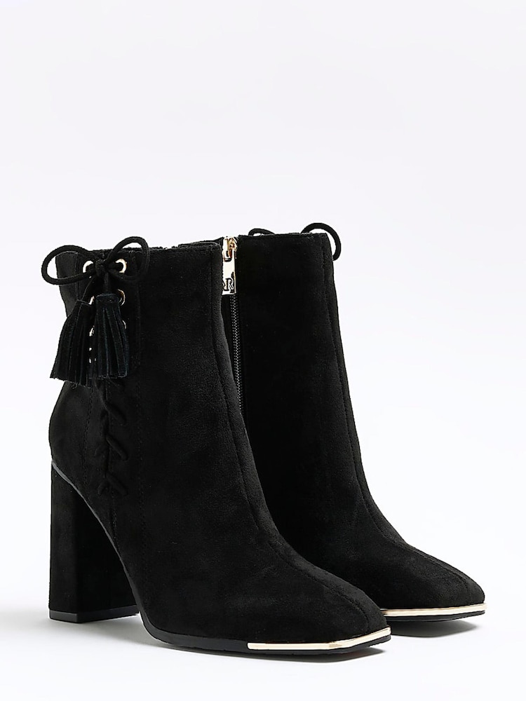 River Island Black Lace Up Corset Boots - Image 2 of 6