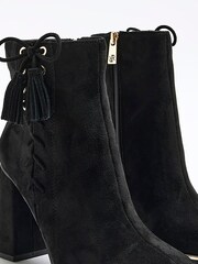 River Island Black Lace Up Corset Boots - Image 5 of 6