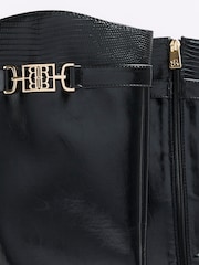 River Island Black Knee High Branded Boots - Image 4 of 5