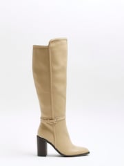 River Island Brown Strappy High Leg Boots - Image 1 of 1
